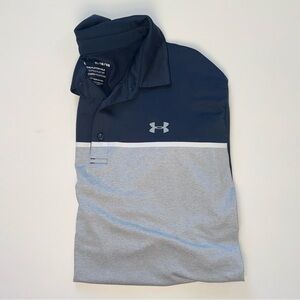 Under Armour Men's Polo in Dark Blue and Light Gray
